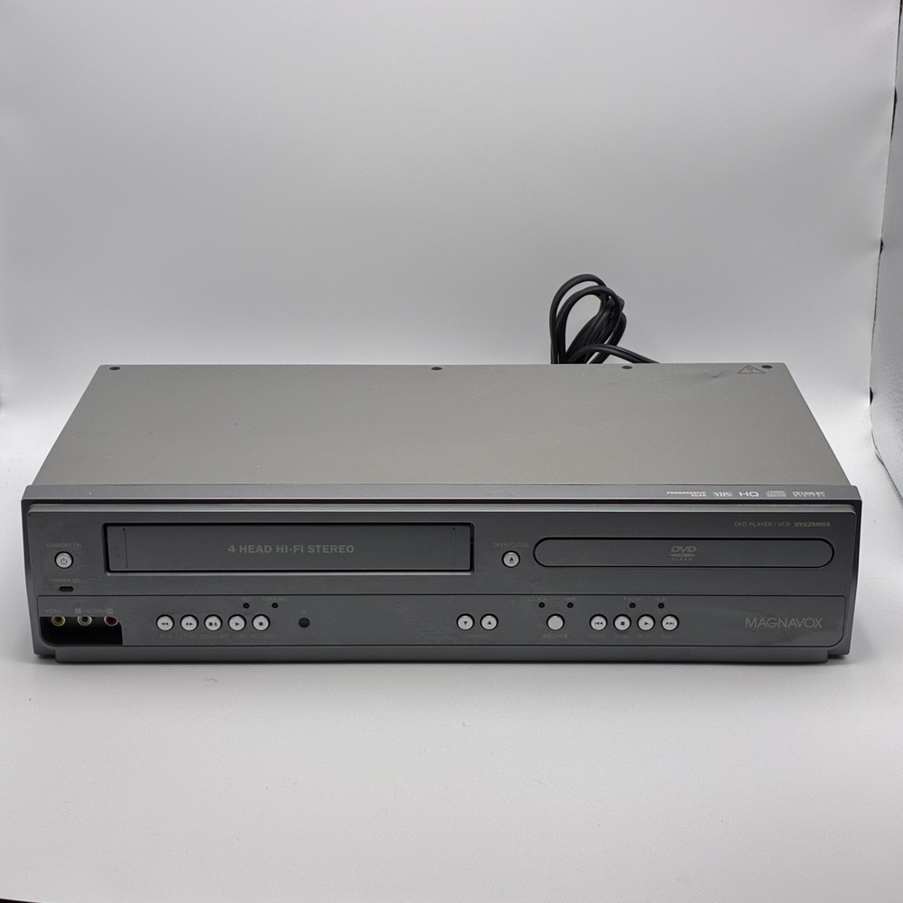 Magnavox DVD Player VCR Combo Gray DV225MG9 4-Head Hi-Fi Stereo For Parts Repair